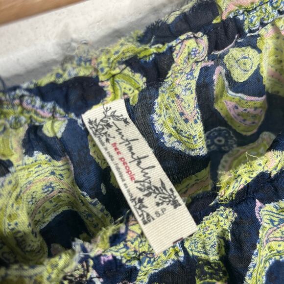 Free People Women's Sundown Long Blouson Sleeves Paisley Bodysuit Size Small - Picture 4 of 7